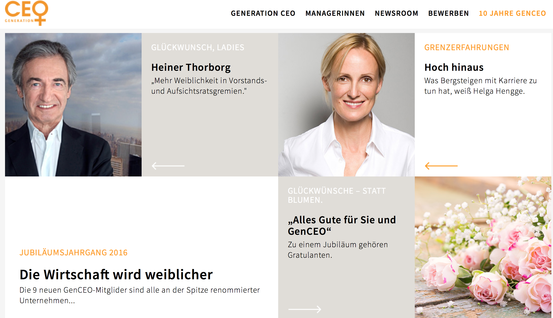 GenCEO Jubiläumsseite