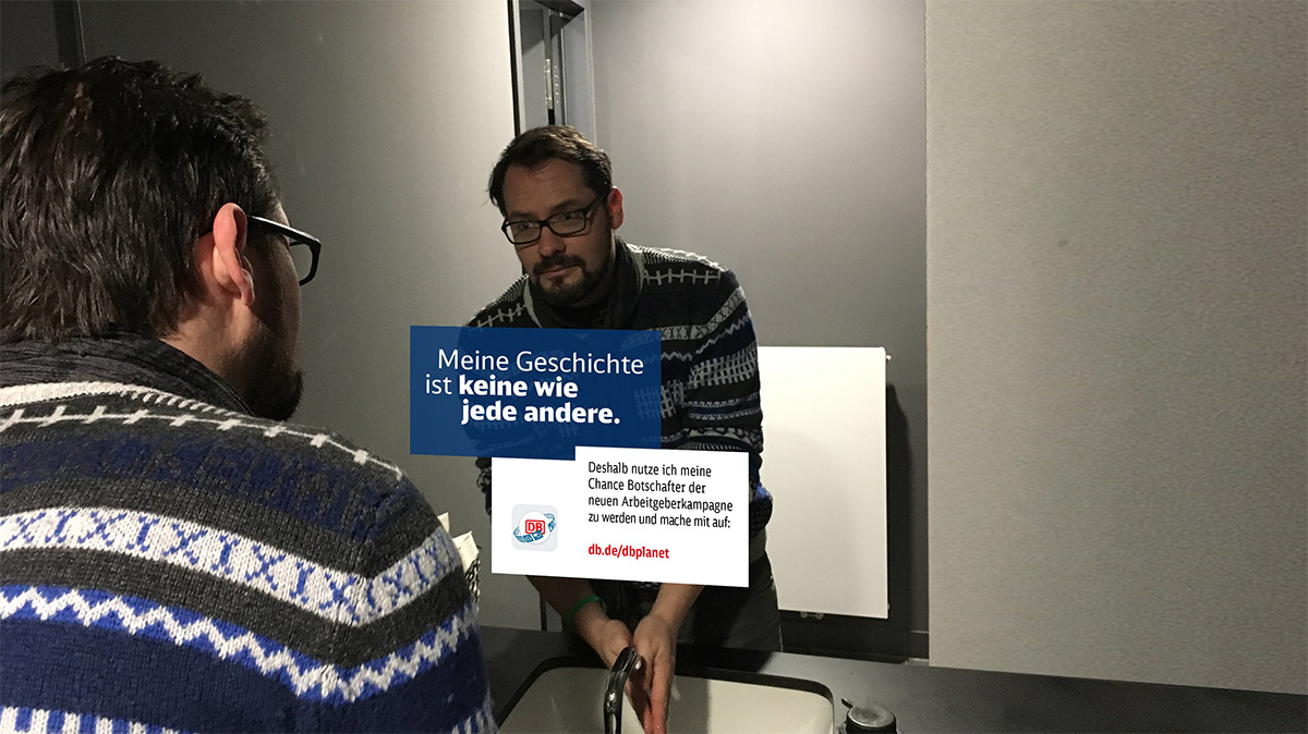 DB - Die Spiegel Aufkleber. Örtchen der Ansprache.